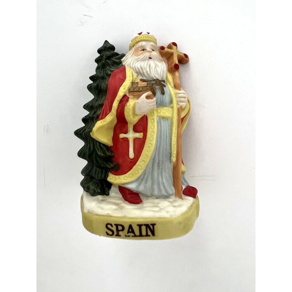 Vintage Santa Claus Christmas Statues 4 in Tall Country - Spain Portugal Poland - Picture 15 of 16